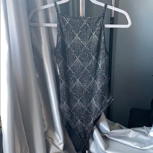Black and Silver Bodysuit worn once!